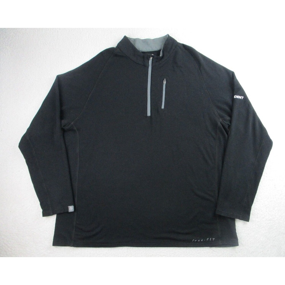 Free Fly Sweatshirt Mens 3XL Black Long‎ Sleeve Pullover 1/4 Zip Bamboo Active